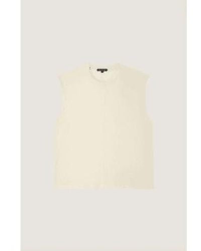 Soeur Apolline Ecru Sleeveless T Shirt - Bianco