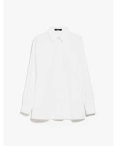 Weekend by Maxmara Fufy Cotton Shirt Size: 10, Col: Optical 10 - White
