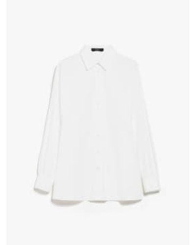 Weekend by Maxmara Fufy cotton shirt taille: 10, col: optical - Blanc