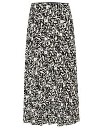 Part Two Rin Long Skirt Or Texture Print - Nero