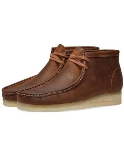 Clarks Wallabee Boot Beeswax Leather - Brown