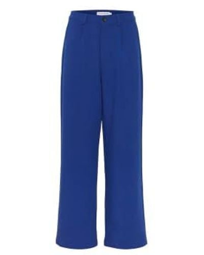 Pulz Pzbeverley Wide Leg Trousers Uk 10 - Blue