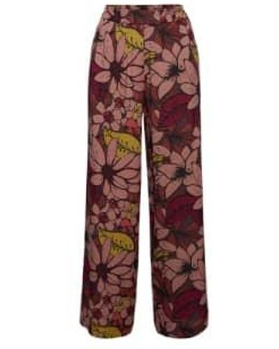 Esprit Wide Leg Trousers With Elasticated Waist - Rosso
