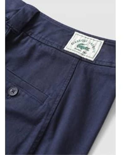 Lacoste S Tailored Wide Leg Garbadine Trousers - Blue