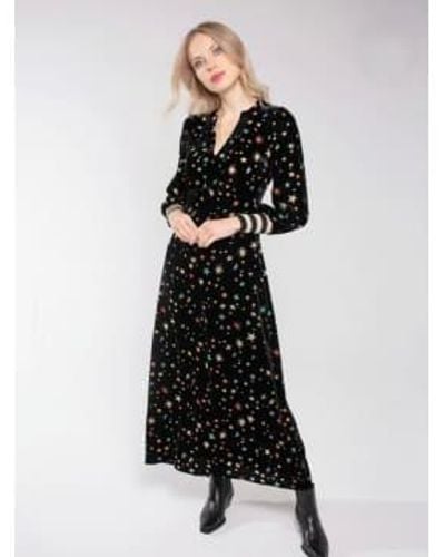 Nooki Design Kira Printed Velvet Dress S - Black