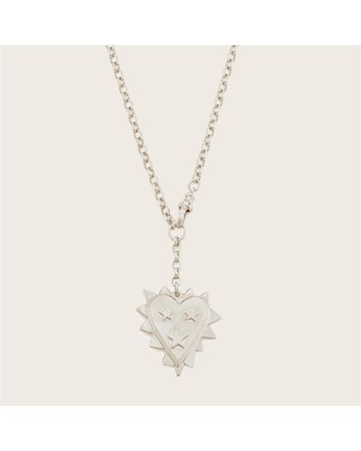Last Night I Dreamt Harry Rocks jagged Heart Necklace Plated - White