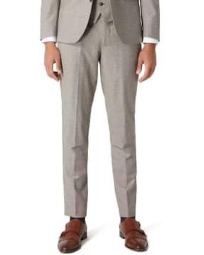 Remus Uomo Mario Micro Houndstooth Suit Pants - Gray