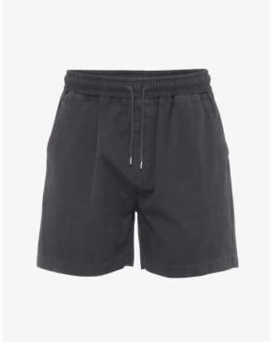 COLORFUL STANDARD Pantalones cortos sarga algodón orgánico lava gris