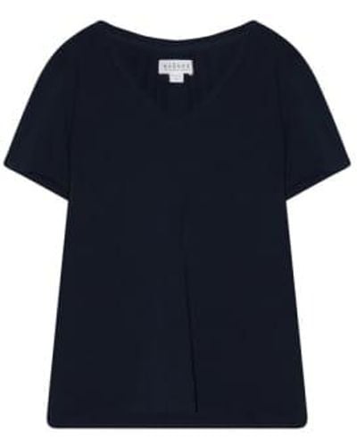 Velvet By Graham & Spencer Cotton Shirt Susan V-neck - Blue