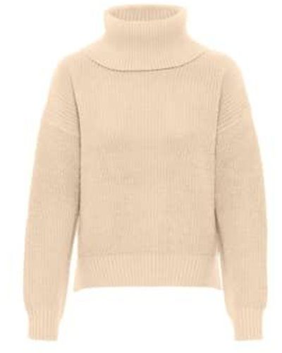 Saint Tropez Wolkiger Rollneck -Pullover in Creme - Natur