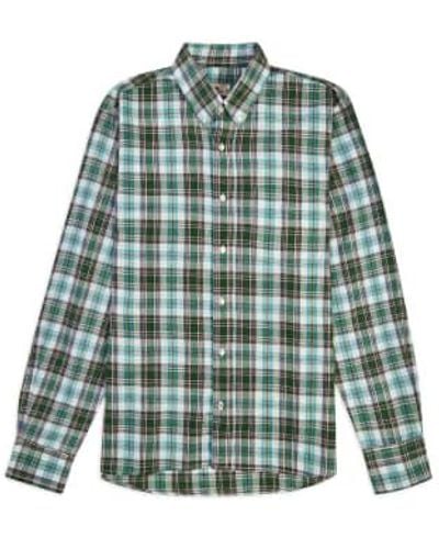 Burrows and Hare Burrows And Hare Check Button Down Shirt - Verde
