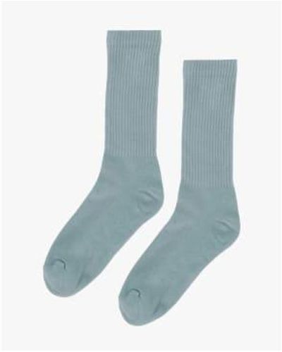 COLORFUL STANDARD Organic Active Socks Steel - Blu