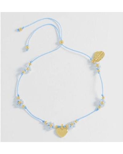 Estella Bartlett Bracelet de perles coeur et fleur - Bleu