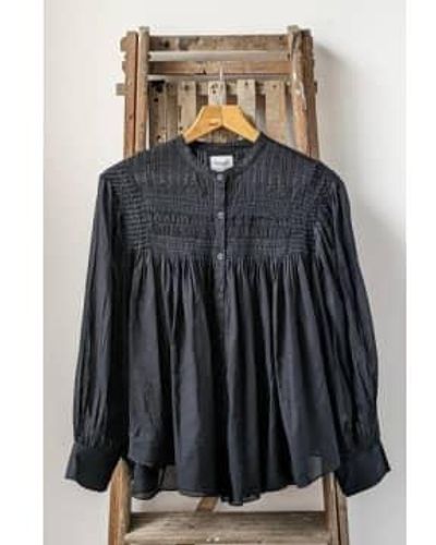Isabel Marant Coton noir plala pin tuck blouse