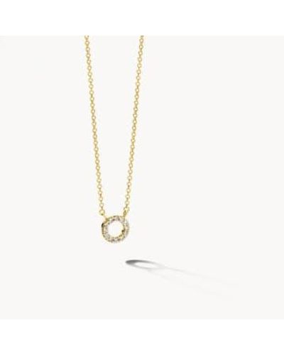 Blush Lingerie 14k Gold Circle Pave Necklace - White