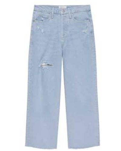 Rails Getty Cropped Wide Leg Jeans Oceanview Distress - Blu