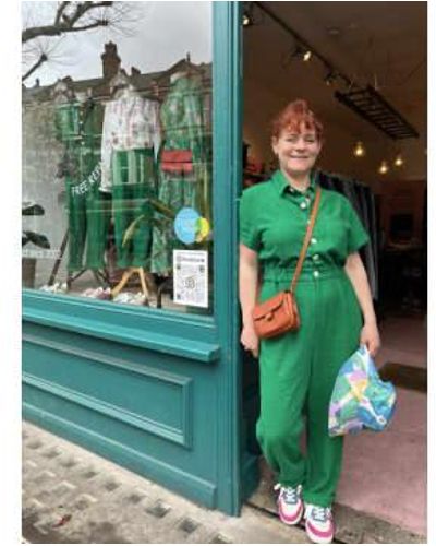 Lowie Linen Viscose Emerald Boilersuit M - Green