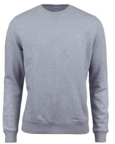 Stenströms Sweat-shirt cou couche gris - Bleu