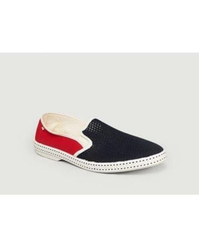 Rivieras Blue And Red France Canvas Mocassins