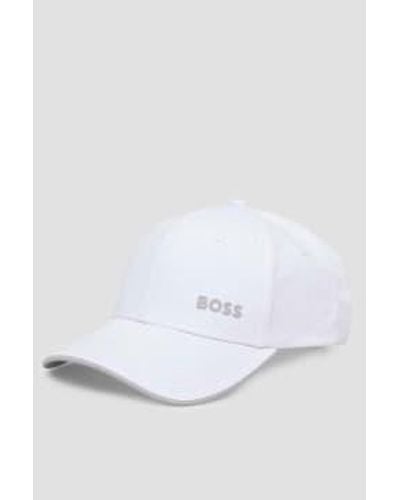 BOSS Boss Cap Bold Cotton Twill Cap With Printed Logo 50505834 100 - Bianco