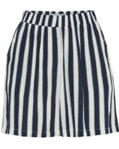 Ichi Marrakech Striped Navy Shorts S - Blue