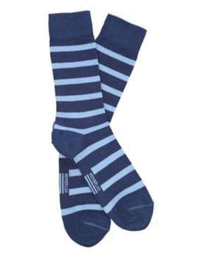 Armor Lux Chaussettes Rayees Ink River - Blu