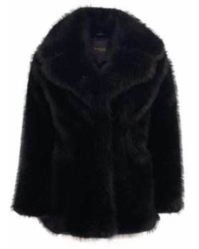 Freed Riley long faux fur coat negro - Azul