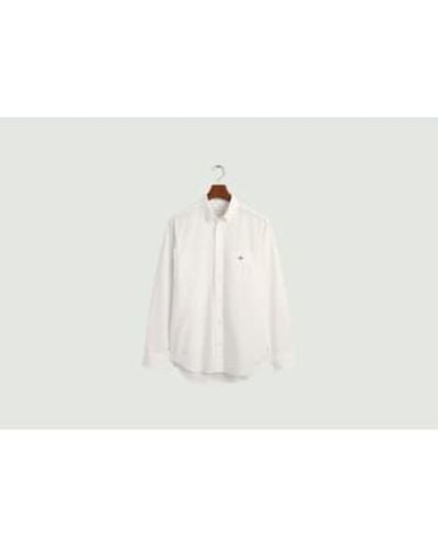 GANT Camisa recta en Poplin algodón - Blanco