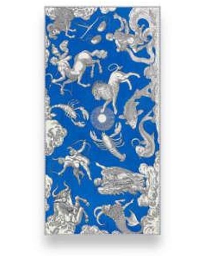 Inoui Edition Scarf 100 Cotton/silk Astrologie X 190 Cm - Blue