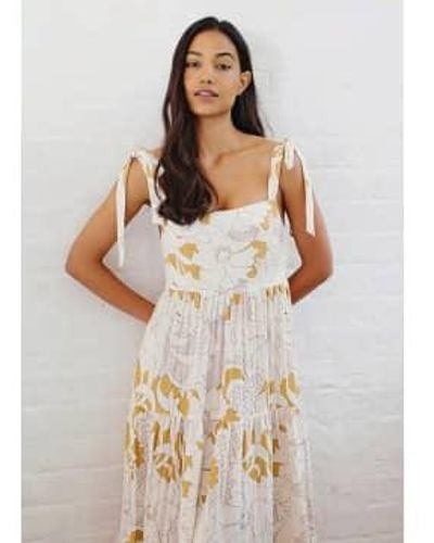 Traffic People Deanie Loomis Lily robe moutar - Blanc