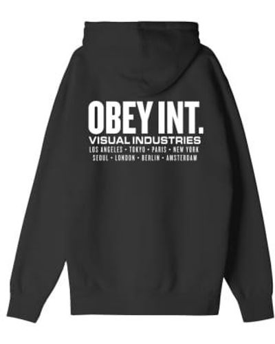 Obey Int. visual industries hoodie - Schwarz