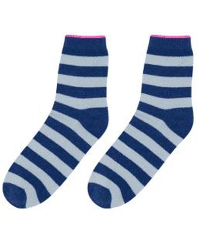 Jumper 1234 Cashmere Stripe Socks /cement/hot Pink - Blue