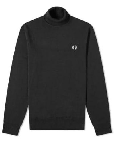Fred Perry Roll Neck Jumper Black - Negro