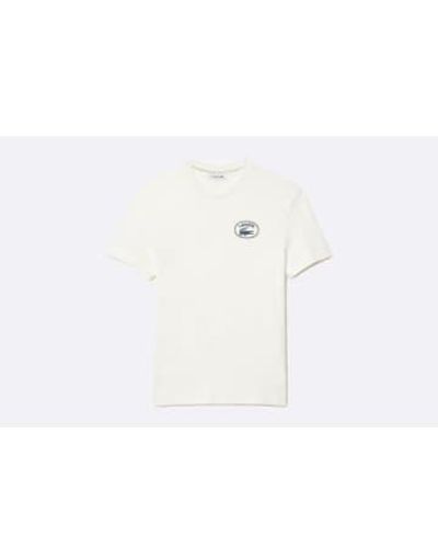 Lacoste Wmns regelmäßig fit signature print t-shirt weiß
