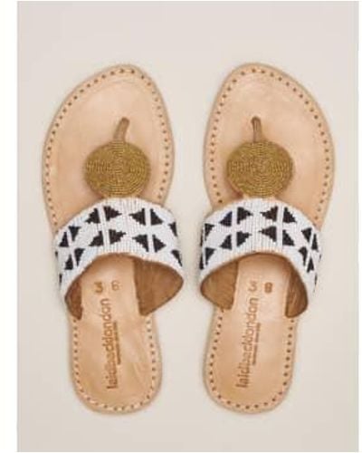 Laidbacklondon Reiher sandale in schwarz und weiß - Natur