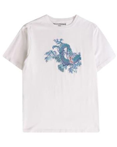 Maharishi Wanter dragon besticktes t -shirt - Blau