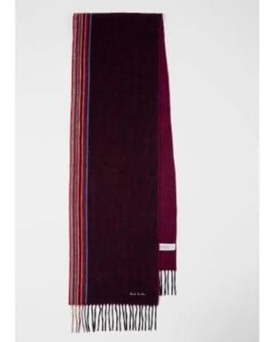 Paul Smith Two Tone Edge Stripe Scarf Os - Purple