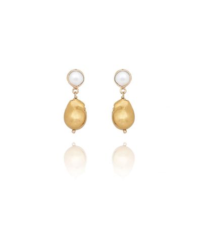 Atelier Mon Gold Baroque Pearl Seed Earrings - Metallizzato