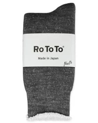 RoToTo Charcoal Double Face Merino Socks - Grigio