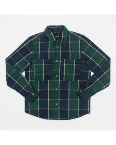 Only & Sons Only And Sons Lee Check Overshirt In And Blue - Verde
