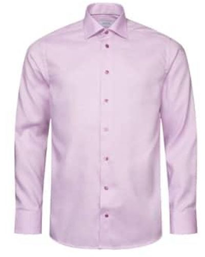 Eton Raspberry slim fit semi solid twill shirt 10001128973 - Lila