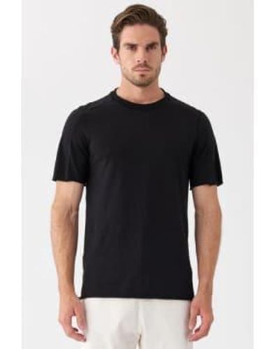 Transit T-shirt en coton avec insert tricoté noir