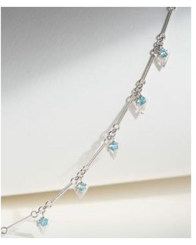 Zoe & Morgan Hyacinth Apatite Silver Necklace - Bianco