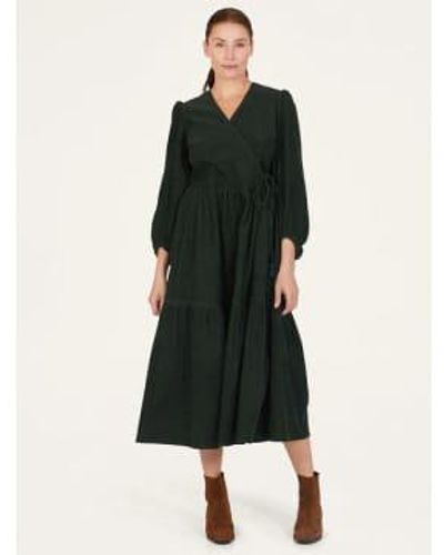 Thought Milou Organic Cotton Corduroy Wrap Dress Est 8 - Black