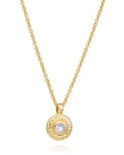 Azuni London Luna Gemstone Necklace - Metallic