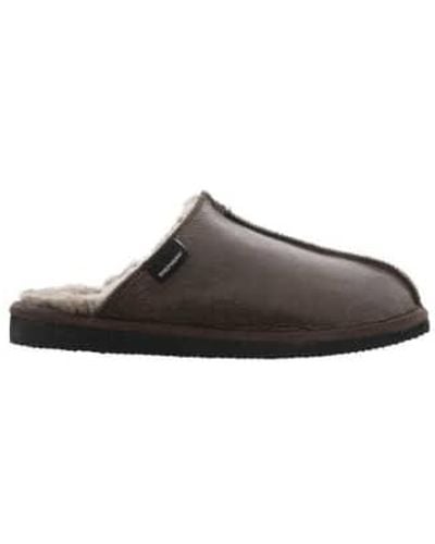 Shepherd of Sweden Stone Oiled Antique Slippers 42 - Brown