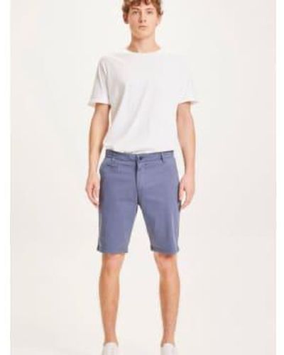 Knowledge Cotton Chuck Regular Chino Shorts Vinatge - Blu