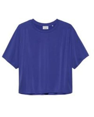 Catwalk Junkie Camiseta hombro plisado ultra marino - Azul