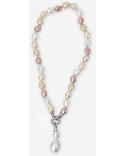 Soda Store Pearl Pendant Necklace Bright Plated | - Metallic