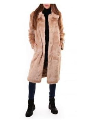 Rino & Pelle Dex Faux Sand Fur Coat 34 - Natural